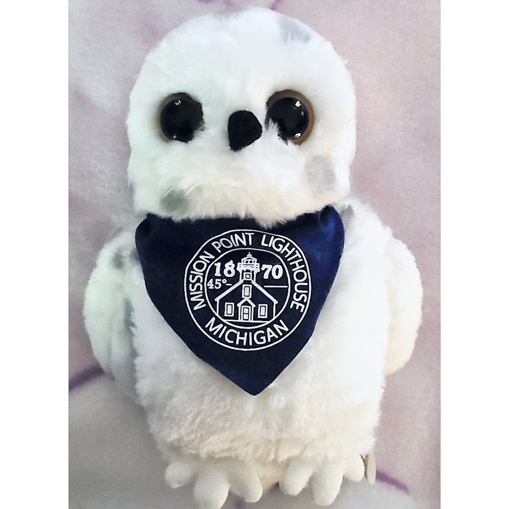 Mission Point Lighthouse Michigan | Snow Owl Bandanna Plush